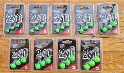 Monkey Lures MONKEY HOOK 2/0 GRÜN Set -je 1x alle Gewichte Jigkopf Jighaken Head - Bild 1 von 2