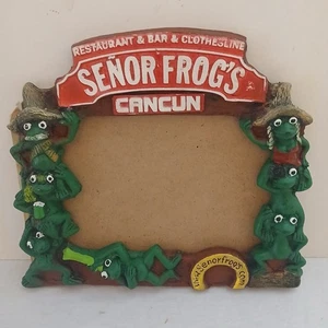 Vintage Senor Frog's Cancun 6x8 Picture Photo Frame Decorative Frog Bar Art - Picture 1 of 10