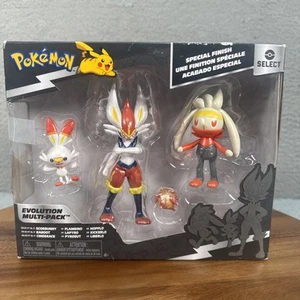 Pokémon Select Evolution Scorbunny Raboot & Cinderace 3 Figure Set Box Dmg - Picture 1 of 12