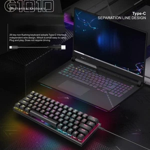Funktionierende 61 Tasten Kabelgebundene Tastatur Hochwertiges ABS Material RGB - Photo 1/24