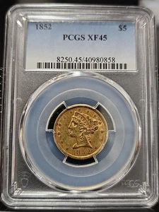 1852 $5 Liberty Gold Half Eagle XF-45 PCGS - Picture 1 of 4