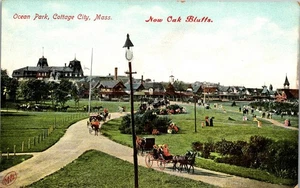 Vintage MA Postcard Ocean Park Cottage City Oak Bluffs Horses Metropolitan News - Picture 1 of 3