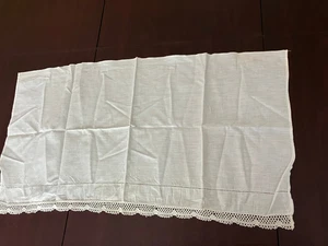 Vintage weiß Leinen Volant mit Häkelspitze Borte - 29" x 16" - Bild 1 von 3