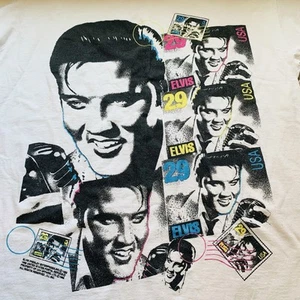 Vintage Elvis Presley USPS Postage Stamp TShirt 1992 Sz Large *READ* - Picture 1 of 10