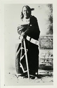 Indianer RPPC Postkarte Häuptling Wolf Robe Southern Cheyenne Rinehart & Muhr - Bild 1 von 3