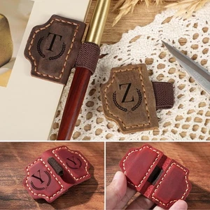 Custom Bygone Mark Bookmark with Pen Holder, 26 Letters Name Initial Personalize - Imagen 1 de 7