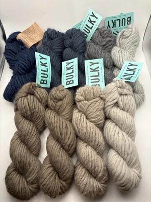 Lote de 9 Alpacas Cielo Azul Hilo Voluminoso Alpaca Neutrales Beige Gris Azul 100g 45yds Foto 1 de 4