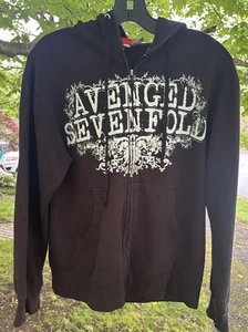 Avenged Sevenfold Vine Flourish Full Zip Hoodie Y2K Size Sm Heavy Metal Band - Picture 1 of 21