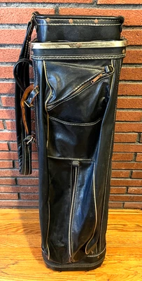 Bolsa de palos de golf vintage negra Sears modelo 82141 de los años 60 con etiqueta original Foto 1 de 4