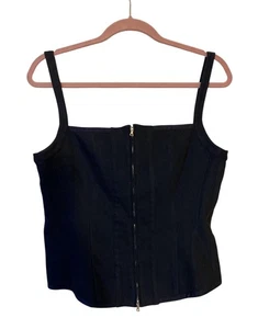 Narciso Rodriguez Black Bustier Top Made In Italy Y2K Cyber Goth Whimsigoth Sz 8 - Picture 1 of 13