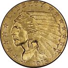 1913+%242.5+Indian+Head+Quarter+Eagle+Gold+Choice+AU+About+Unc+Original+Surfaces