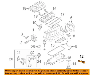 Piezas del motor BMW OEM 06-12 325i - Perno de cárter de aceite 11132210959 Foto 1 de 2
