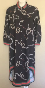 WOMEN'S SIZE XL LONG SLEEVE MAXI PRINT SHIRT DRESS BY KURAKI - Picture 1 of 6