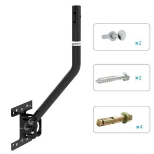 Adjustable Outdoor TV Antenna Satellite Dish J Pole Mount Base Bracket - Picture 1 of 7