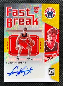 Donruss Optic Corey Kispert 2021-22 automático/10 dorado Prizm Fast Break novato automático - Imagen 1 de 2