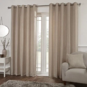 MIAMI Eyelet Ring Top OATMEAL Beige Woven Curtains,Door Curtains, Cushion Covers - Picture 1 of 3