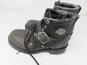 Harley-Davidson Women Ornate Buckle Boots Leather Size 6 37 EU - Picture 1 of 6