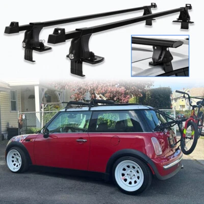 For Mini Cooper 54" Car Bare Roof Rack Cross Bar Luggage Carrier Cargo w/ Lock - Image 1 of 4
