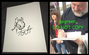 Dean DeBlois signed How to Train Your Dragon sketch photo HTTYD poster Toothless - Picture 1 of 4