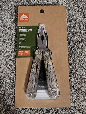 Ozark Trail 12-in-1 Multitool W/ Sheath Mossy Oak Handle NEW - Image 1 of 3