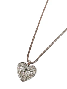 Collar Christian Dior Corazón Estrás Plateado Mujer - Imagen 1 de 11