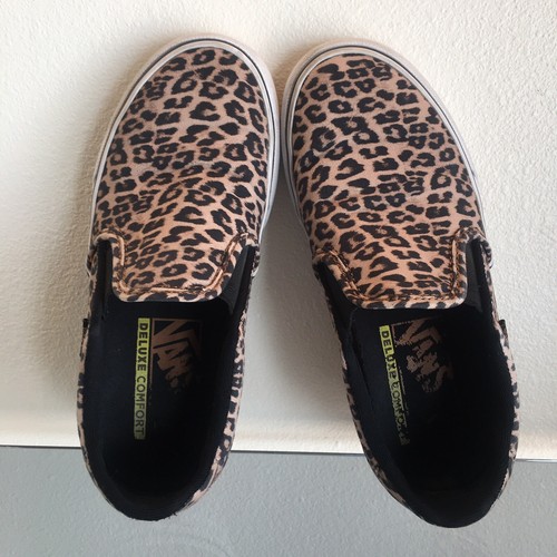 Scarpe slip on VANS Deluxe Comfort OrthoLite Asher Cheetah Leopard da donna taglia 5