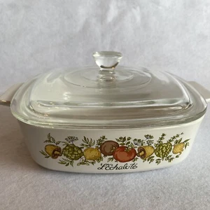 Corning Ware Casserole L'Echalote Spice Of Life A-1-B 1 Quart Unbranded Lid EUC - Picture 1 of 10