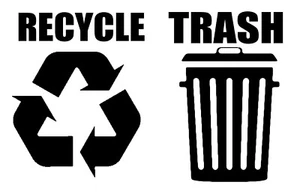 Recycling And Trash Symbol Decals Sticker Logos For Home & Office Choose A1 - Picture 1 of 19