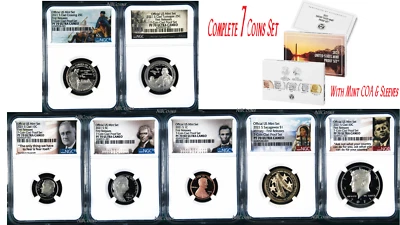 2021 US Mint Proof 7-Coin-SET Dime Half Penny Nickel Quarter Dollar NGC PF70 FR - Image 1 of 4