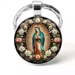 Portachiavi Vergine Maria stile vintage 1 pz - gioielli in lega - Foto 1 di 3