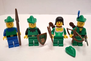 Vintage LEGO Forestmen lot Forestwoman Minifigure Black Collar 6071 1990 - Picture 1 of 2