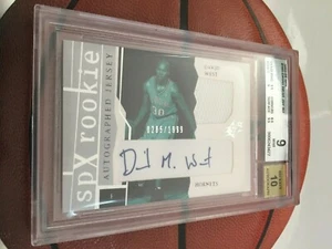 2003-04 SPx - DAVID WEST - Rookie Autograph Jersey #'D /1999 - BGS 9/10 (POP 15) - Picture 1 of 3