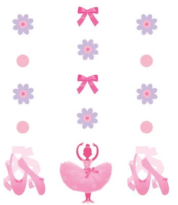 Tutu Dance Hanging Cutouts Girls Pink Ballet Birthday Decoration Party Supplies - Image 1 of 2