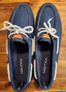 Nautica Men's Casual Boat Deck Shoes Size 13 Blue White Trim