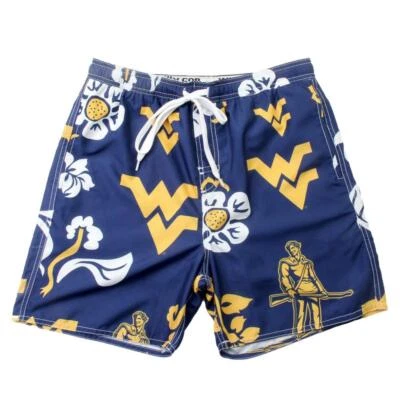 Men's West Virginia Mountaineers Swim Trunks Floral Swim Shorts - Image 1 of 4