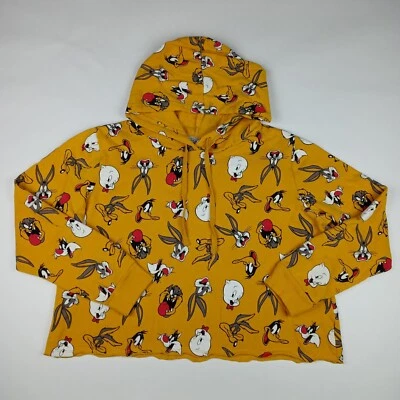 Sudadera con Capucha Looney Tunes Estampado Completo Para Mujer Talla 2XL Pullover Recortado Foto 1 de 4
