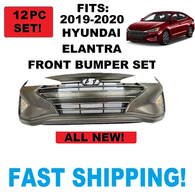 FITS 2019 2020 HYUNDAI ELANTRA FRONT BUMPER SET WITH LAMPS & GRILL - Image 1 of 4