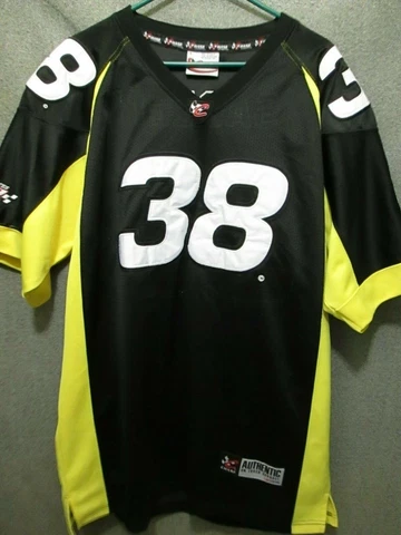 M&M'S SADLER #18 FOOTBALL STYLE NASCAR RACING JERSEY MEN'S LARGE BLACK/YELLOW Cover