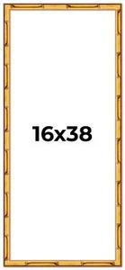 16x38 Frame Gold Bamboo Solid Wood Picture Frame | 1 Inch Moulding Width | Inter - Picture 1 of 10