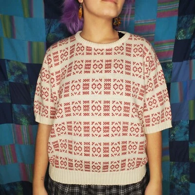 Suéter Top Mujer FOLIO by FIRE ISLANDER De Colección Años 90 Manga Corta 42 Grande Usado en Excelente Condición Foto 1 de 4