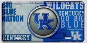 KENTUCKY WILDCATS UK BIG BLUE BULLSEYE EMBOSSED METAL NOVELTY LICENSE PLATE TAG - Picture 1 of 1