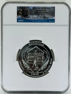 2015 Homestead - Nebraska ATB 5 Oz Silver NGC: MS 69 PL #C581 - Picture 1 of 2