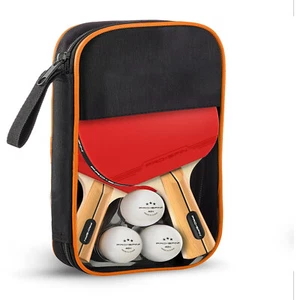 1 Pair 7 Ply Professional Table Tennis Ping Pong Racket Paddle Bat Balls Bag Set - Picture 1 of 12