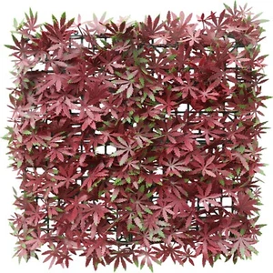 Valla de privacidad de 20""x20"" artificial imitación roja hoja de arce pantalla panel de decoración cubierta - Imagen 1 de 8