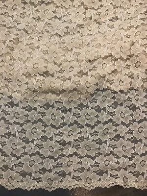 Gold Corded Stretch Lace Fabric 50” Width Sod By The Yard - Image 1 of 3