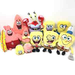 Spongebob Squarepants Plush Lot of 11 Patrick Star Ty Beanie Mr Krabs Stackables