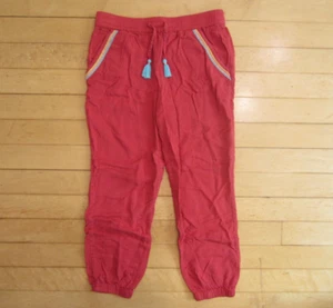 FAT FACE  Beach Pants - Girls Size 8/9 - Red Berry 100% Viscose Summer Trousers - Picture 1 of 4