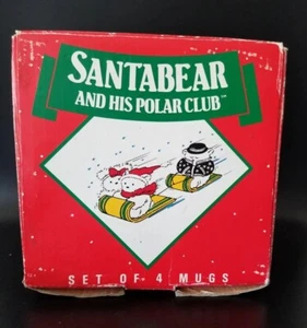 De colección Santa Bear & His Polar Club, Dayton Hudson, Juego de 4 tazas, tazas, 1988 - Imagen 1 de 16