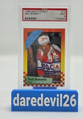 1989 Neil Bonnett MAXX Crisco Racing #14 NASCAR PSA Mint 9 Card - Image 1 of 3