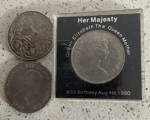1953 Churchill, 1980 Queen mother 80th birthday, 1977 Silver Jubilee crowns - Picture 1 of 2